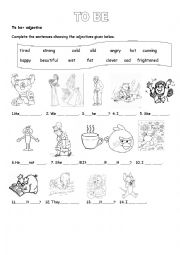 English Worksheet: To be+adjective