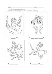 English Worksheet: Lion King