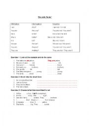 English Worksheet: The verb to be