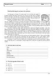 English Worksheet: Revision Worksheet