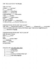 English Worksheet: Exercises