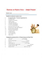 English Worksheet: Exercise on Passive Voice - Simple Present