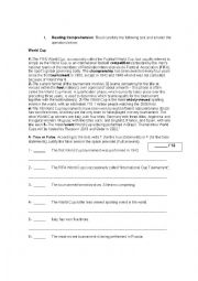 English Worksheet: Reading Comprehension Test