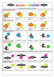 English Worksheet: PREPOSITIONS - Halloween.