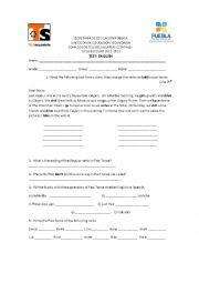 English Worksheet: test telesecondary