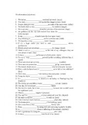 English Worksheet: Wordformation