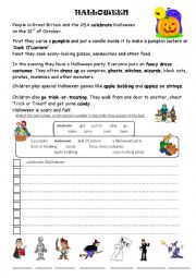 English Worksheet: Halloween traditions for young learners