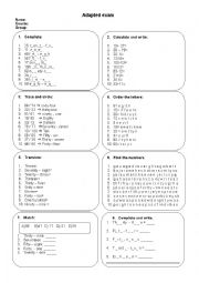 English Worksheet: Numbers