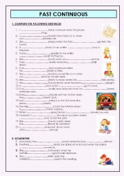 English Worksheet: past continuous tense 