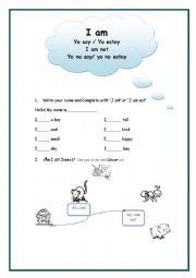 English Worksheet: Starting with the verb TO BE