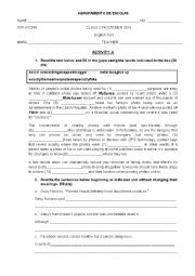 English Worksheet: Test Is Facebook Dangerous?