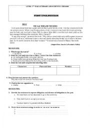 English Worksheet: 1as test