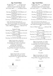 English Worksheet: SOng - because Im happy