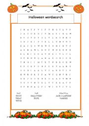English Worksheet: Halloween wordsearch