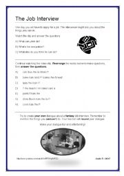 English Worksheet: The Job Interview Can for ability