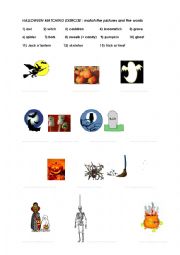 English Worksheet: Halloween vocabulary matching exercice