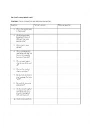 English Worksheet: Cool Quiz