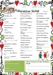 English Worksheet: education song by Bruno Mars