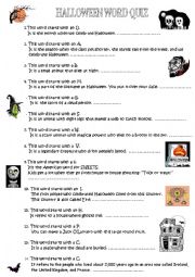 English Worksheet: Halloween word quiz