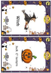 English Worksheet: Halloween flashcarcards part1 of 2