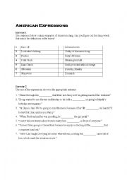 English Worksheet: American Expressions/Slang