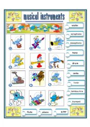 English Worksheet: musical instruments 