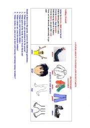 English Worksheet: CLOTHES (A Poem + A Pictionary + Questions to discuss)