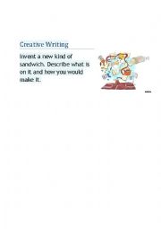 English Worksheet: CREATIVE WRITING