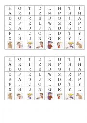 English Worksheet: Wordsearch Feelings