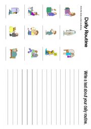 English Worksheet: Daily routine