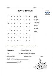 English Worksheet: Megamind word search 