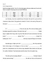 English Worksheet: Cloze Passage Practice 1