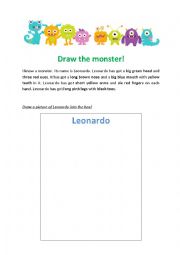 English Worksheet: Leonardo the monster