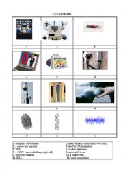 English Worksheet: spying gadgets vocabulary worksheet