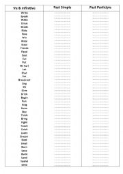 simple past- irregular verbs