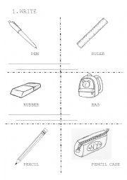 English Worksheet: School things