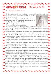 English Worksheet: The Lady in the Veil. Halloween
