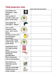 English Worksheet: CL exercise christmas