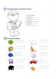 English Worksheet: Colours