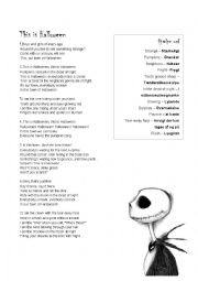 English Worksheet: This is Halloween