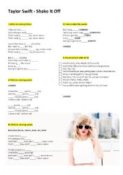 English Worksheet: Taylor Swift    shake it off