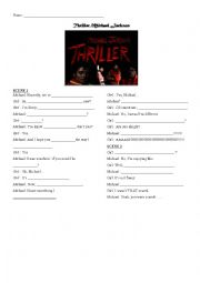 English Worksheet: Thriller--Extended video