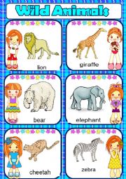 English Worksheet: Wild animals-1st part