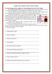 English Worksheet: Revision: Simple Present, Present Continuous, going to future