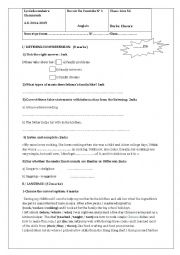 English Worksheet: Mid-Term Test 1 first form