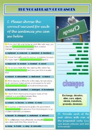 English Worksheet: vocabulary_changes