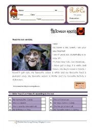 English Worksheet: Reading Comprehension - Halloween