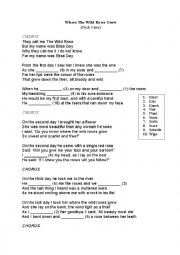 English Worksheet: Where the wild roses grow