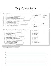 English Worksheet: Tag Questions Advanced Worksheet