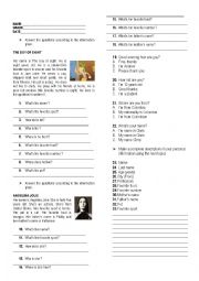 English Worksheet: PERSONAL INFORMATION